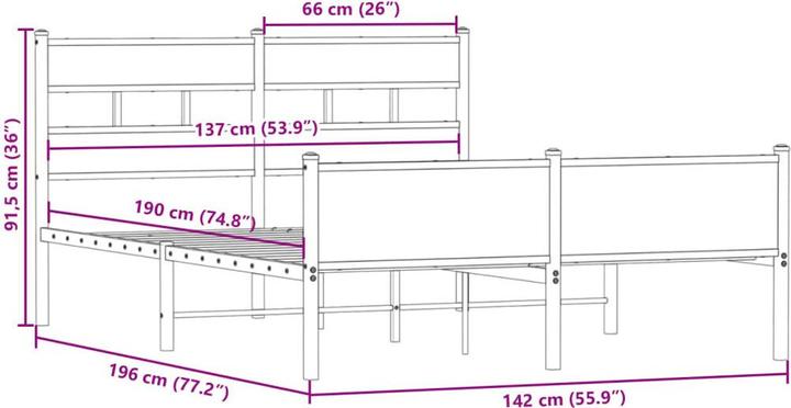 Image du produit vidaXL Bettgestell (137 x 190 cm)