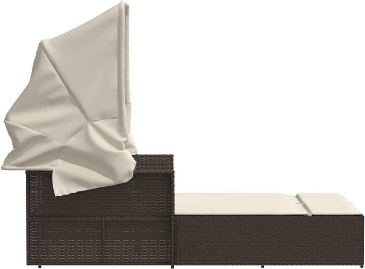 Produktbild VidaXL Doppel-Sonnenliege mit Dach und Auflagen (114 cm)