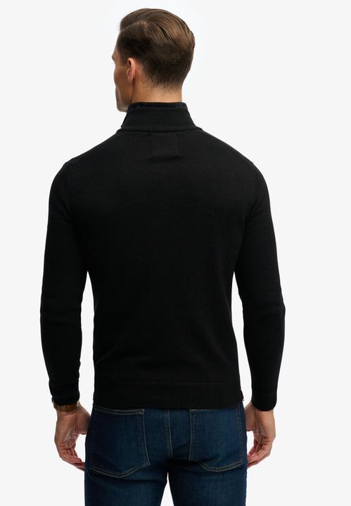 Produktbild Superdry Essential Strickpullover mit Halbreissverschluss und Stickerei (L)