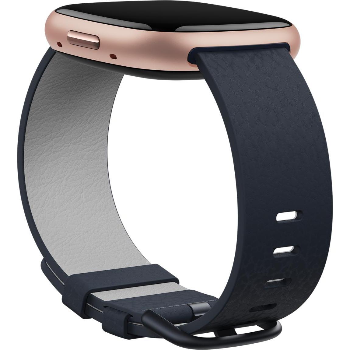 Thumbnail - Fitbit Band (24 mm, Leder, Fitbit Versa 3, Fitbit Versa 4, Fitbit Sense 1, Fitbit Sense 2), Uhrenarmband, Blau