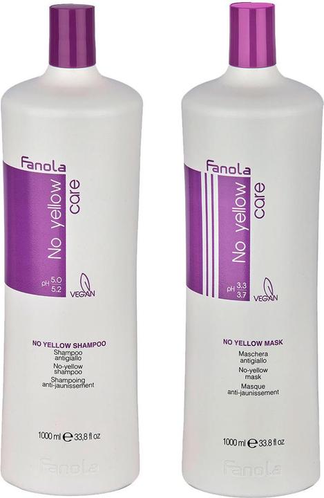 Actual product image Fanola No Yellow Set 2 (Shampoo 1000 ml + Mask 1000 ml) (Hair care set)
