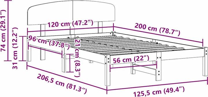 Actual product image vidaXL Bettgestell (180 x 200 cm)