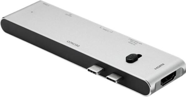 Produktbild Deltaco USB-C Dockingsstation USBC-HDMI21 2xUSB-C,2xUSB-A,(mic)SD,HDMI (USB-C, 7 Ports)