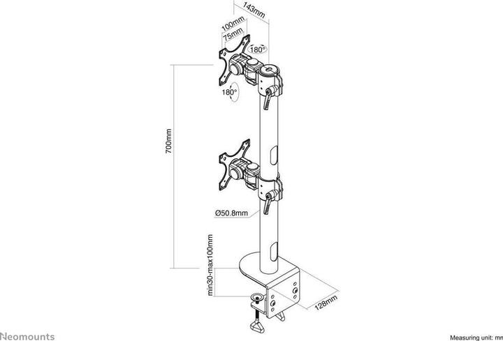 Produktbild Neomounts Gekrümmter Bildschirm-Tischhalterung (Tisch, 49", 15 kg)