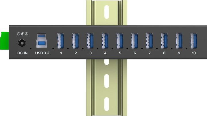 Produktbild InLine ® USB 3.2 Gen.1 Industrie-Hub, 10 Port, Aluminiumgehäuse, mit Netzteil (USB-A, 10 Ports)