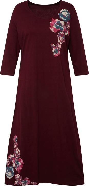 Produktbild Ulla Popken Jerseykleid, A-Line, Blütendruck, Taschen, Rundhalsausschnitt, 3/4-Arm (54)