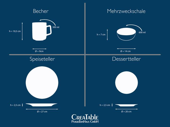 Produktbild CreaTable Luna Black Line (16 Stück)