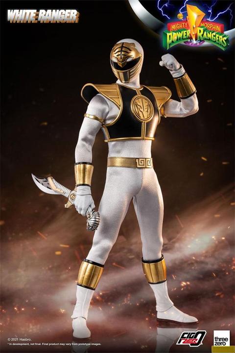 Actual product image ThreeZero Mighty Morphin Power Rangers FigZero Action Figure 1/6 White Ranger 30 cm