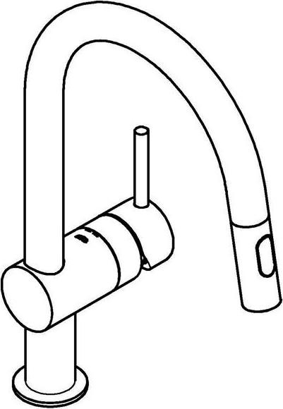 Produktbild Grohe Küchenarmatur mit Handbrause Minta hard graphite gebürstet 32321