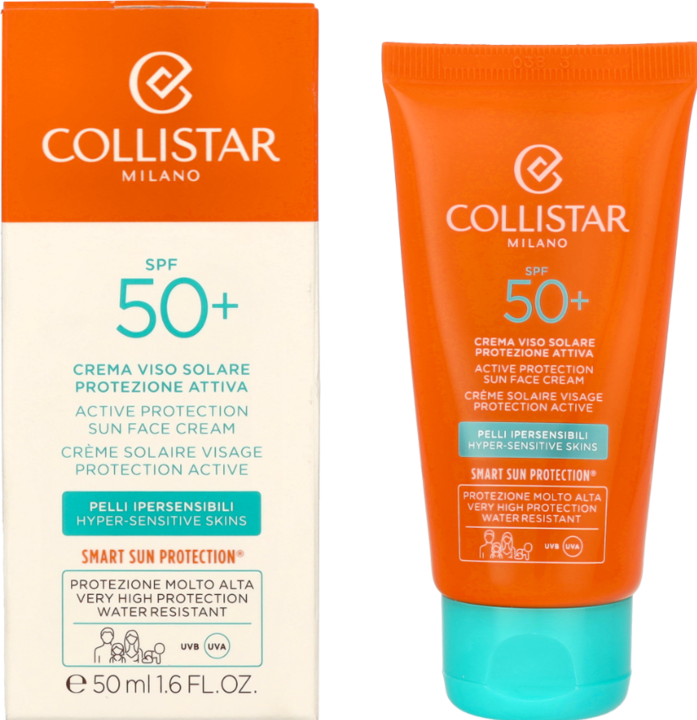 Actual product image Collistar CS Sun - Active Protection Sun Face Cream Anti-Wrinkle SPF 50+ (Sun cream face, SPF 50, 50 ml)