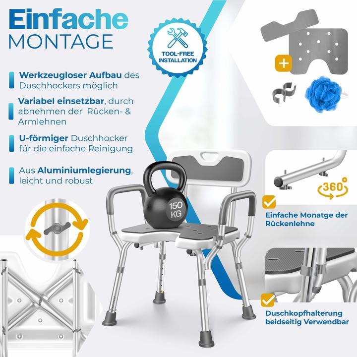 Produktbild Kesser Duschhocker mit Lehne (150 kg)