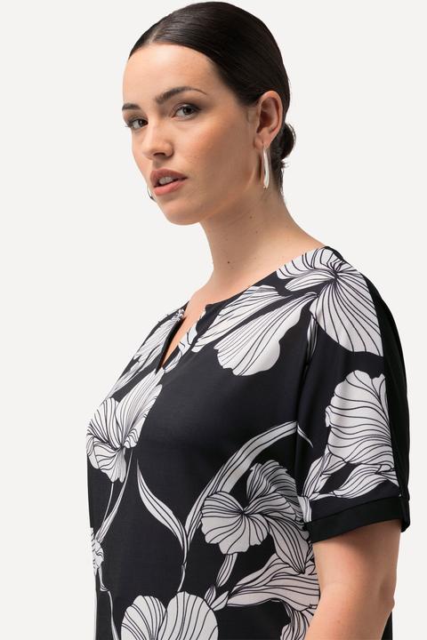 Actual product image Ulla Popken Mix Fabric Floral Print Top (46, 48)