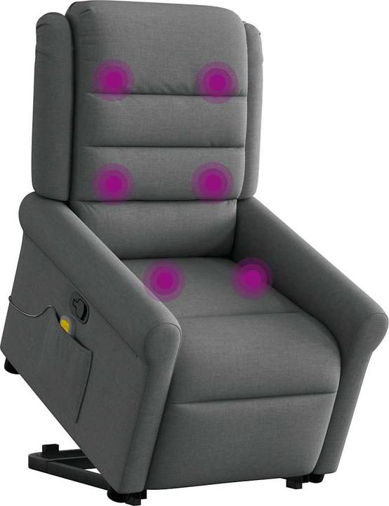 Immagine prodotto vidaXL Poltrona massaggiante con ausilio per la risalita in tessuto grigio scuro