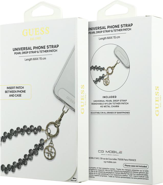 Actual product image Guess Crystals with Charm Universal Hand Strap - black