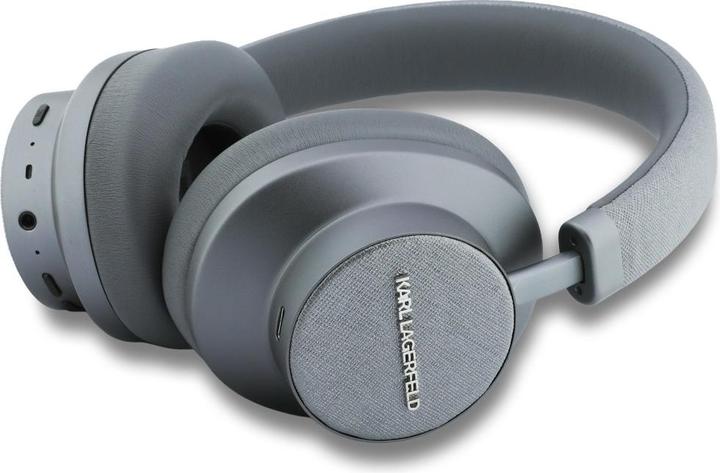 Produktbild Karl Lagerfeld Over-Ear Headphones Saffiano Elongated Bluetooth ANC grey (ANC, 40 h, Kabelgebunden, Kabellos)