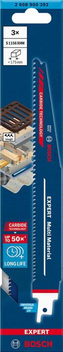 Produktbild Bosch Professional Zubehör EXPERT ‘Multi Material’ S 1156 XHM Säbelsägeblatt, 3 Stück