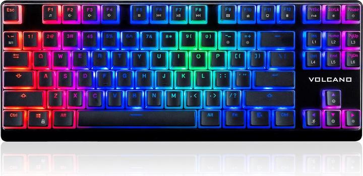 Produktbild Modecom VOLCANO LANPARTY RGB PUDDING EDITION Schwarze Gaming-Tastatur (BLAUER SCHALTER) US (US, Kabelgebunden)