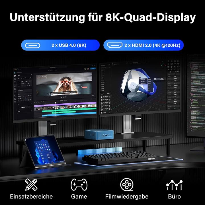 Image du produit Geekom Mini PC IT12 2025 Edition mit Intel i7-1280P (1000 Go, 32 Go, Intel Core i7-1280P)