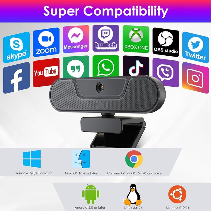 Actual product image Vizolink Webcam mit Mikrofon und Lautsprecher (8 Mpx)