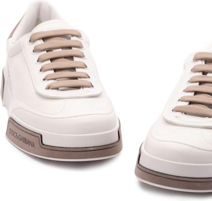 Actual product image Dolce & Gabbana portofino yatch sneakers in calfskin color white and dove grey (45)