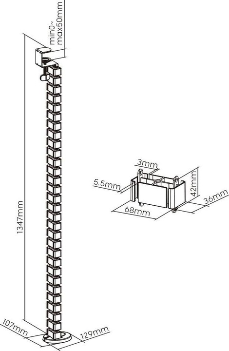 Produktbild myWall Flexible Kabelführung (Kabeldurchlass, 134.70 cm)