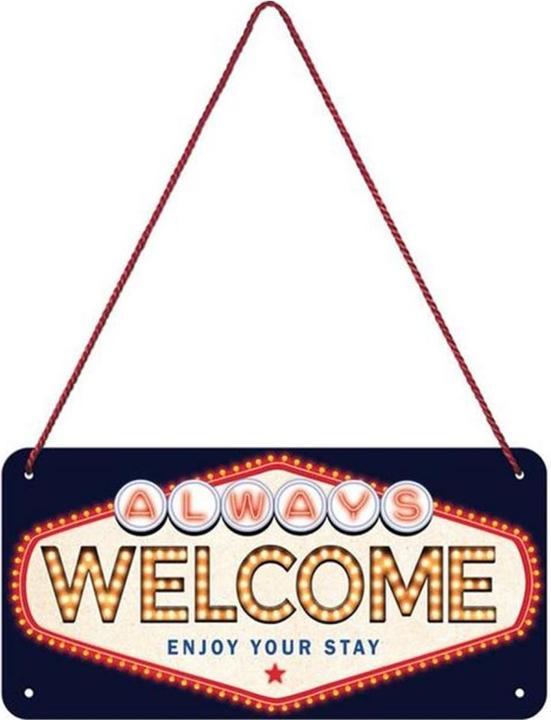 Nostalgic-Art Merchandising Welcome sign 20 x 10 cm, metal (1 x 10 x 20 cm)