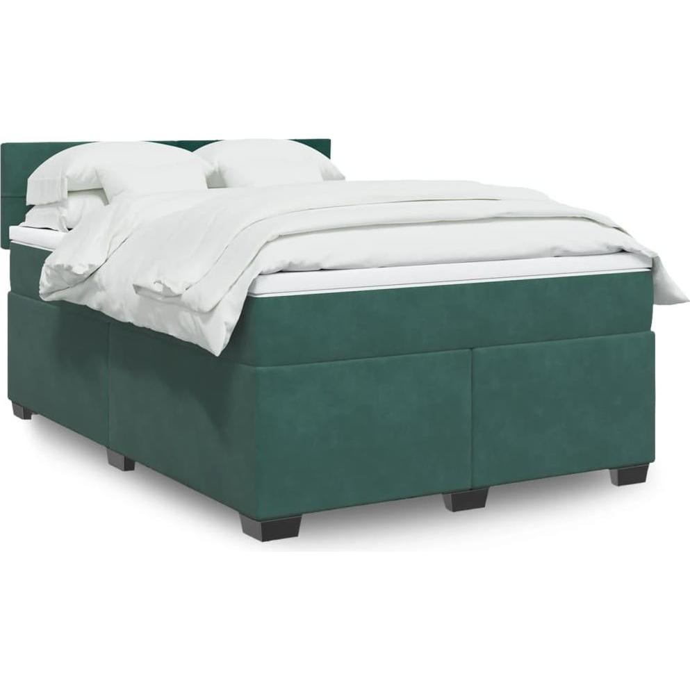 VidaXL, Bett, Bo x springbett mit Matratze 140 x 200 cm Samt (140 x 200 cm)