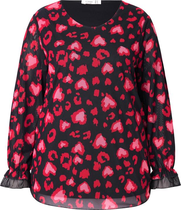 Produktbild Miamoda Meshbluse, Herz-Muster, blickdicht mit Jersey unterlegt (48)
