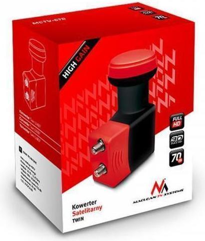 Produktbild Maclean MCTV-670 MCTV-670 TWIN 2 Receiver LNB 0,1 dB Schalter High Gain (Twin LNB, Unysat)