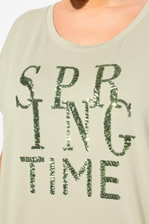 Actual product image Ulla Popken Springtime Sequined Short Sleeve Tee (62)