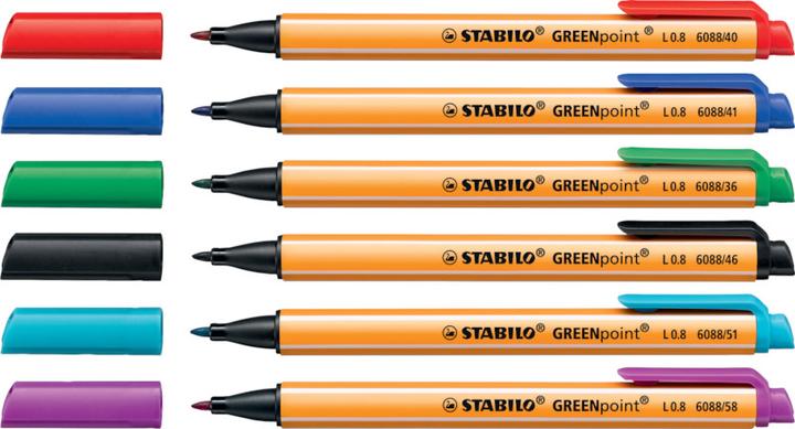 Produktbild STABILO GREENpoint umweltfreundlicher Filzschreiber (Rot, 1 x)
