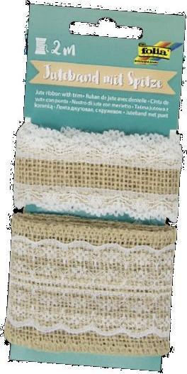 Actual product image Folia Jute ribbon with lace