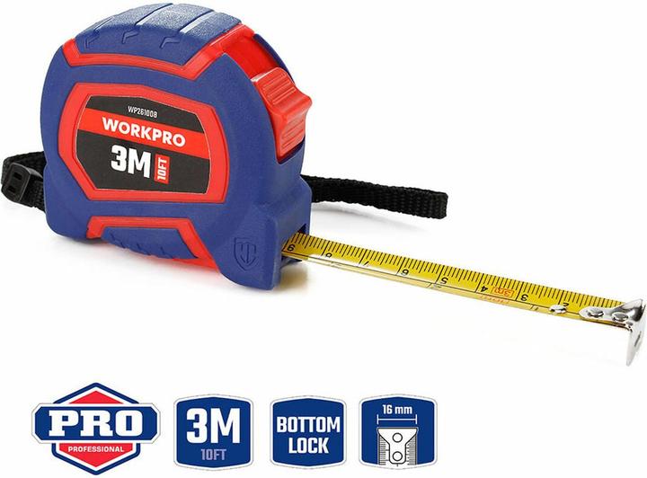 Actual product image Workpro Flexometer Nylon 3 m x 16 mm (3 m)