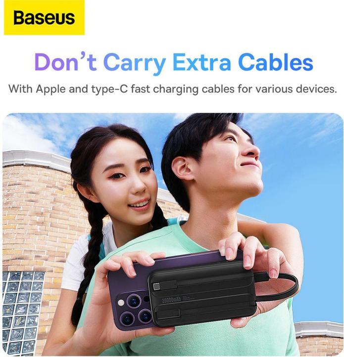 Immagine prodotto Baseus Powerbank Comet 20000mAh, USB do USB-C, 22.5W (nero) (20000 mAh, 22.50 W, 77 Wh)