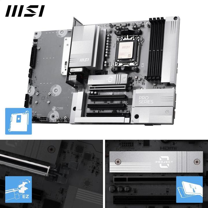 Produktbild MSI PRO B850M-A WiFi Project Zero (B850,AM5,mATX,DDR5 (AM5, AMD B850, mATX)