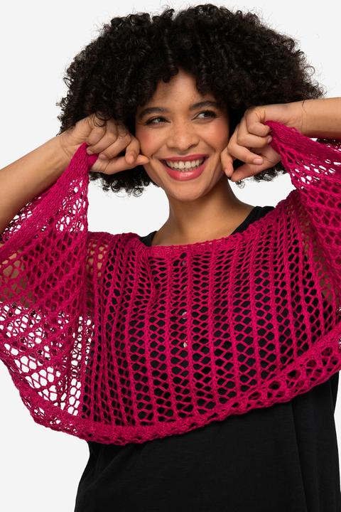 Produktbild Angel of Style Poncho, oversized, Netz-Strick, U-Boot-Ausschnitt, Langarm (58, 60, 62)