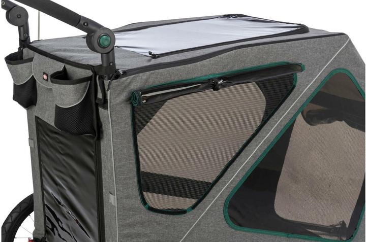 Immagine prodotto Trixie Rimorchio per bicicletta M, 71×95×85/138 cm, grigio/salvia (Cane)