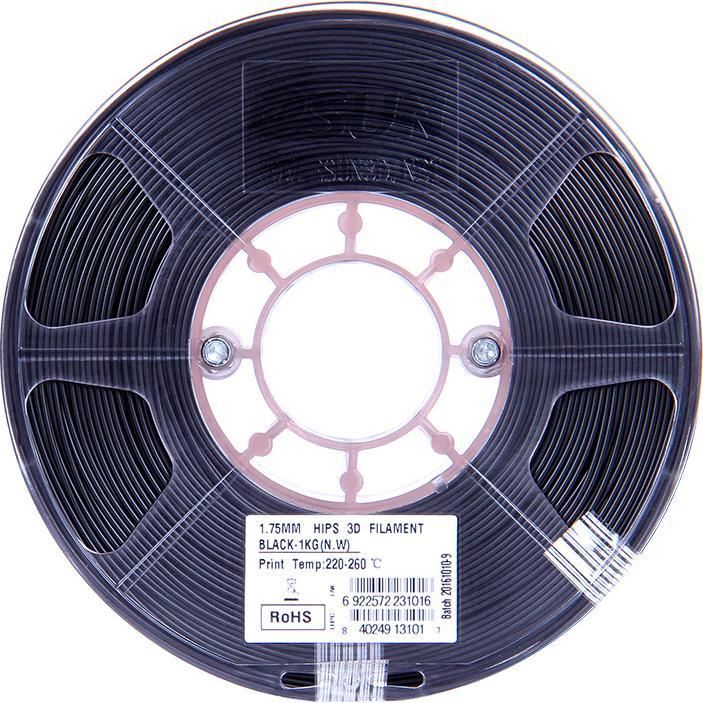 Actual product image eSUN HIPS Black Filament 1.75mm 1Kg (HIPS, 1.75 mm, 1000 g)