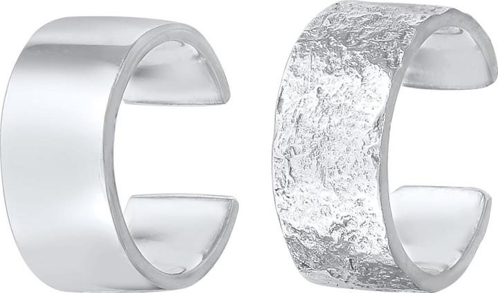Immagine prodotto Elli Ohrringe Earcuff Breit Basic Gehämmert 2er Set 925 Silber (925 Argento)