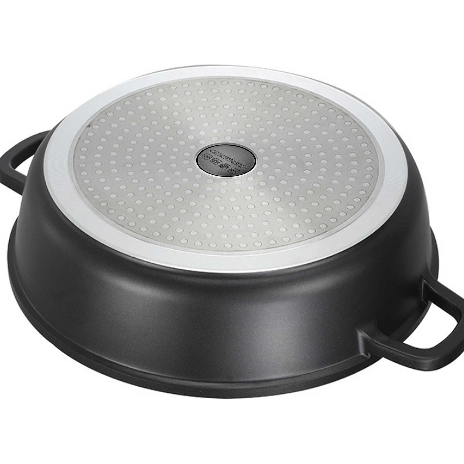 Thumbnail - Cheffinger Tajine-Topf 28 cm mit Marmorbeschichtung und Soft-Touch-Griffen, Pfanne + Kochtopf, Schwarz