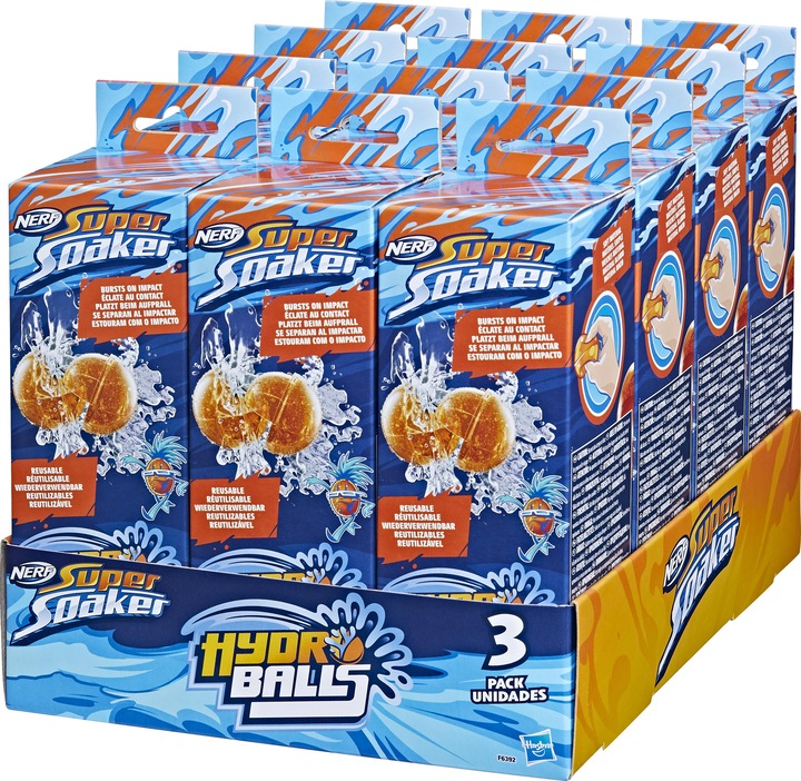 Immagine prodotto Nerf Super Soaker Hydro Balls confezione da 3 palline riutilizzabili e riempibili con acqua.