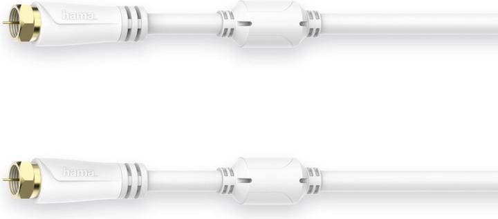 Actual product image Hama SAT connection cable, F plug - F plug, gold-plated, 7.5 m, 100 dB (100 dB, Satellite cable)