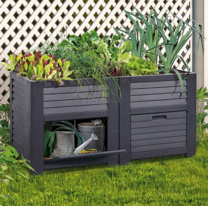 Actual product image Weber Home Raised bed with storage compartments