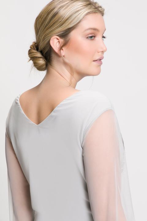 Immagine prodotto Ulla Popken Abito da sera con ricami con perline, scollo a V e maniche a 3/4 (56)