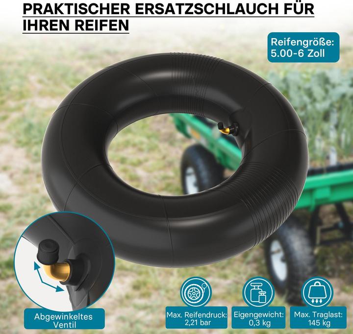 Produktbild Wiltec Schlauch Luftschlauch Rasenmäherreifen TR87 13x5.00-6 Rasentraktor Aufsitzmäher (Rasentraktor, Gartenmaschinen Ersatzteile)