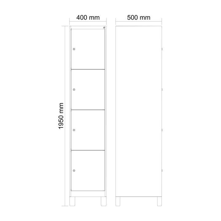 Produktbild C+P Fächerschrank Classic Plus, 4 Fächer übereinander, Abteilbreite 40 cm, mit Füssen (40 cm, 195 cm)