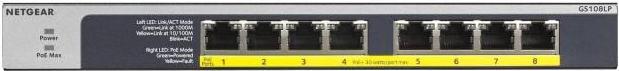 Actual product image Netgear GS108LP: 8 Port Switch (8 ports)