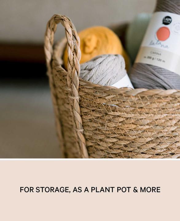 Produktbild Esmée Aufbewahrungskorb aus dunklen Naturfasern, Ø 31 cm x H 26