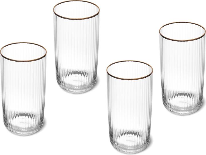 Immagine prodotto Mikasa Bicchieri Highball in cristallo con bordo a forma di croce di Sorrento, set da 4, 510ml (0.51 l, 4 x)