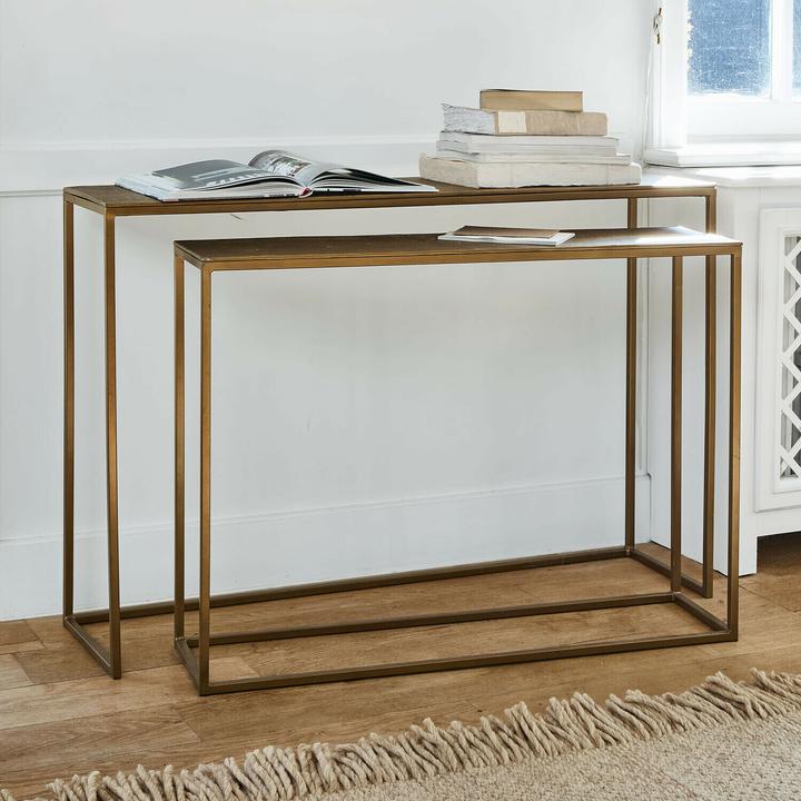 Image du produit Loberon Konsole 2er Set Olvenzo antikmessing (118 x 30 x 78 cm)